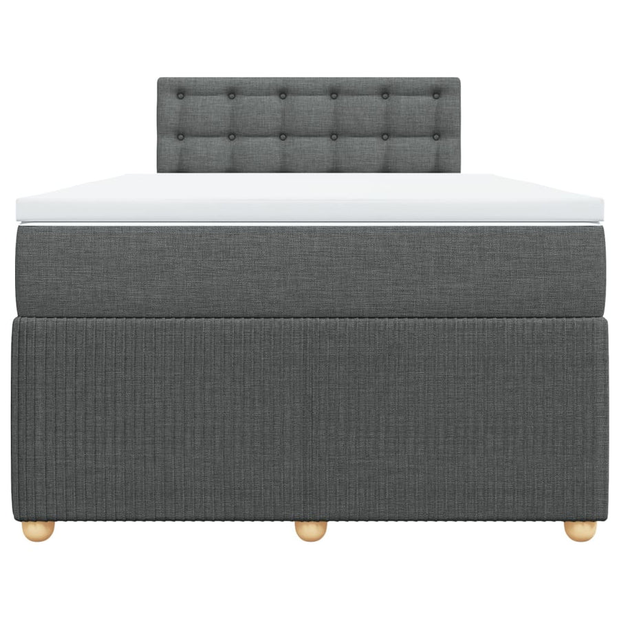 Boxspring met matras stof donkergrijs 120x200 cm