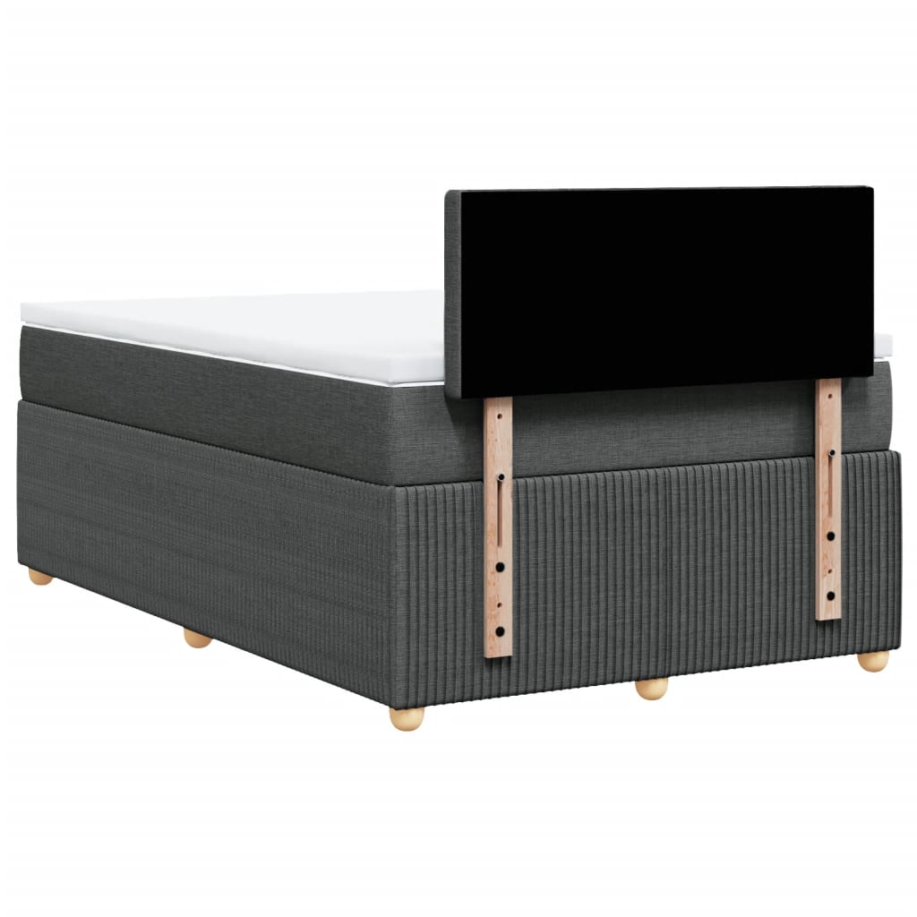 Boxspring met matras stof donkergrijs 120x200 cm