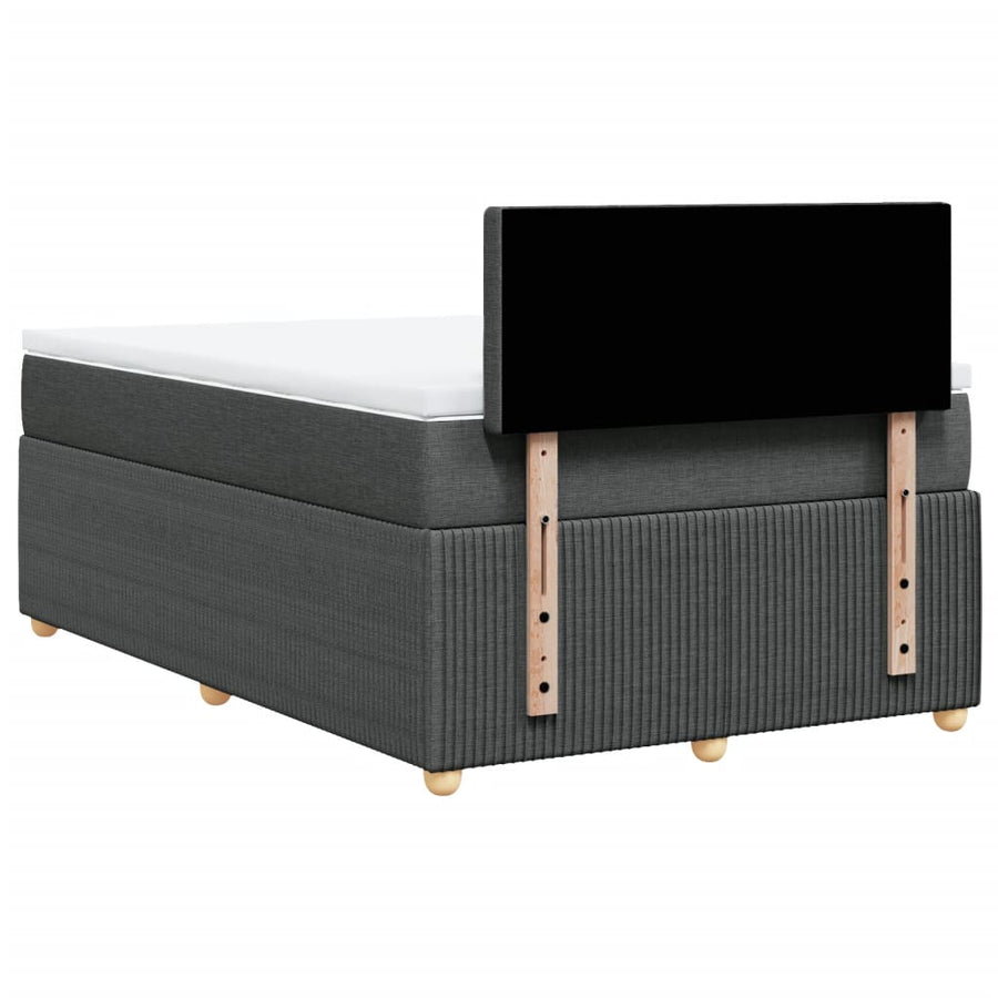 Boxspring met matras stof donkergrijs 120x200 cm