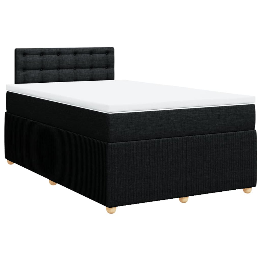 Boxspring met matras stof zwart 120x200 cm