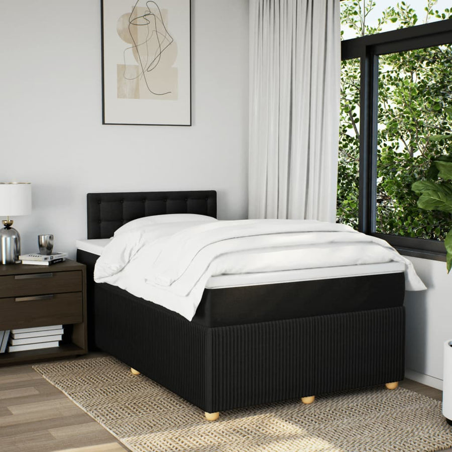 Boxspring met matras stof zwart 120x200 cm