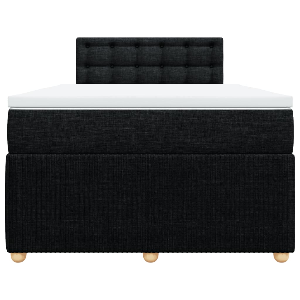 Boxspring met matras stof zwart 120x200 cm