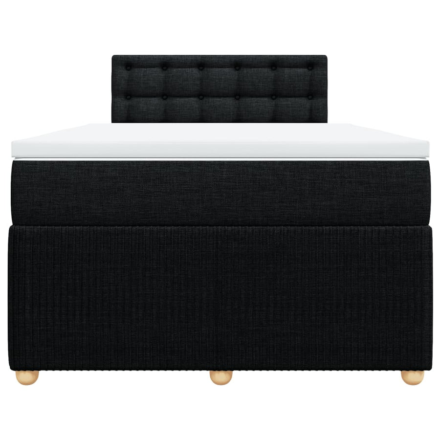 Boxspring met matras stof zwart 120x200 cm
