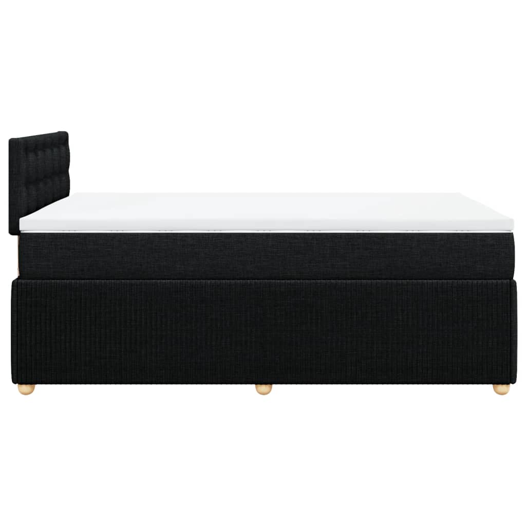 Boxspring met matras stof zwart 120x200 cm