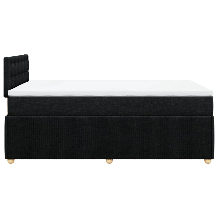 Boxspring met matras stof zwart 120x200 cm