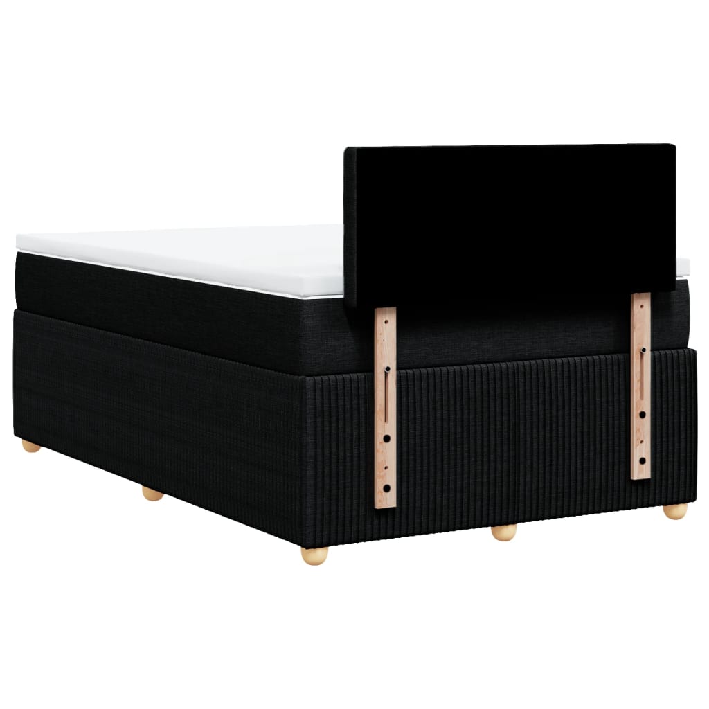 Boxspring met matras stof zwart 120x200 cm