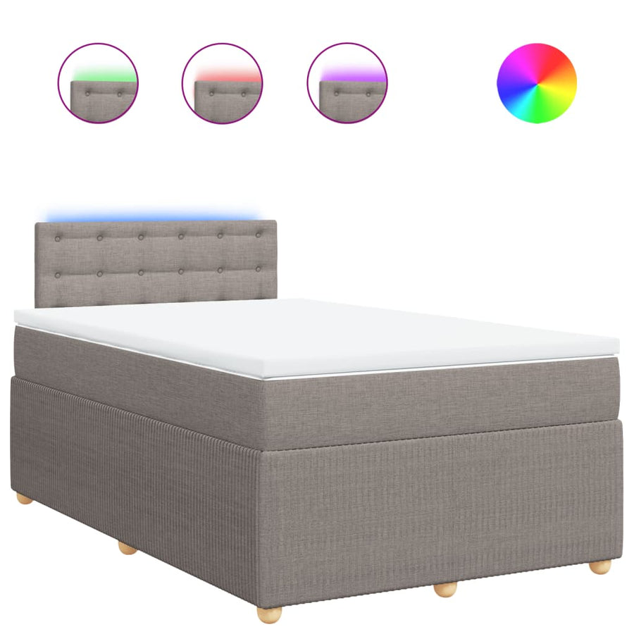 Boxspring met matras stof taupe 120x200 cm