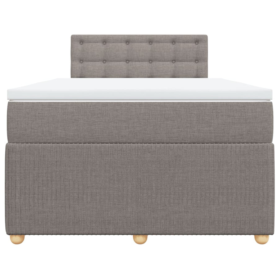 Boxspring met matras stof taupe 120x200 cm