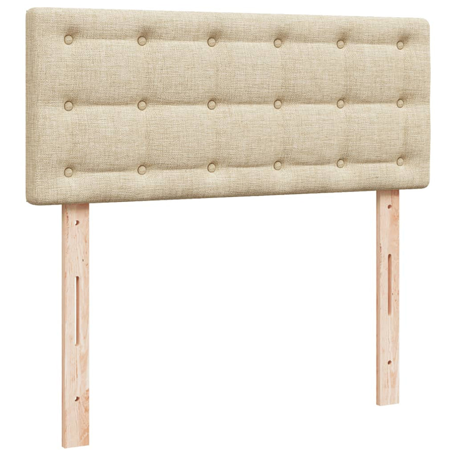 Boxspring met matras stof crèmekleurig 120x200 cm