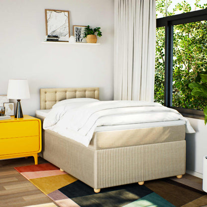 Boxspring met matras stof crèmekleurig 120x200 cm