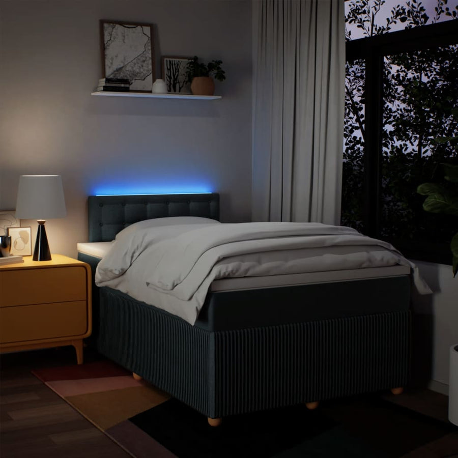 Boxspring met matras stof blauw 120x200 cm