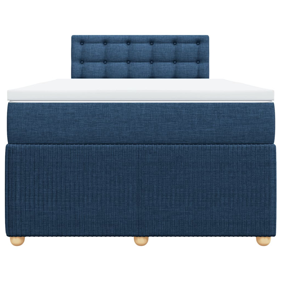 Boxspring met matras stof blauw 120x200 cm