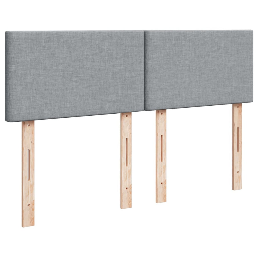Boxspring met matras stof lichtgrijs 140x190 cm