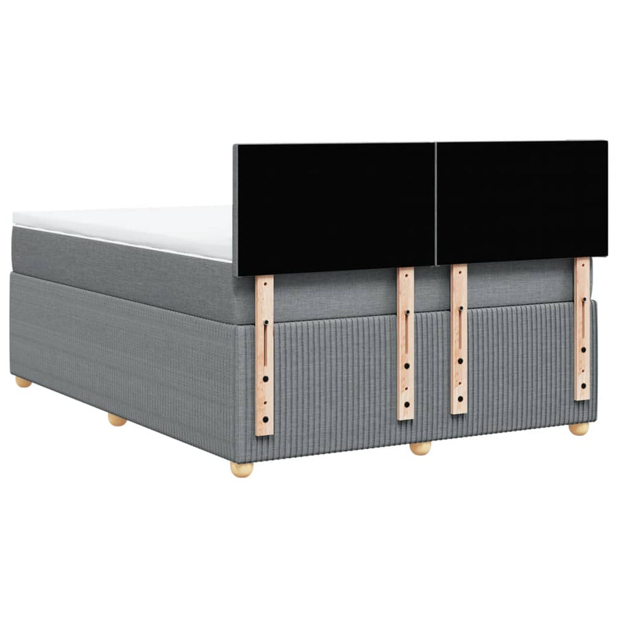 Boxspring met matras stof lichtgrijs 140x190 cm