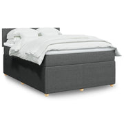 Boxspring met matras 140x190 cm donkergrijs