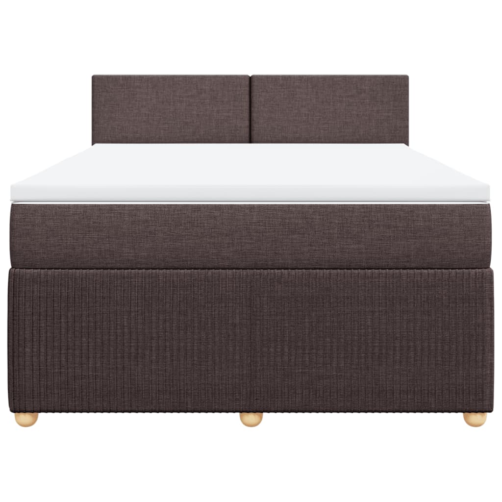 Boxspring met matras stof donkerbruin 140x190 cm