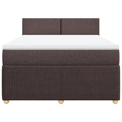 Boxspring met matras stof donkerbruin 140x190 cm