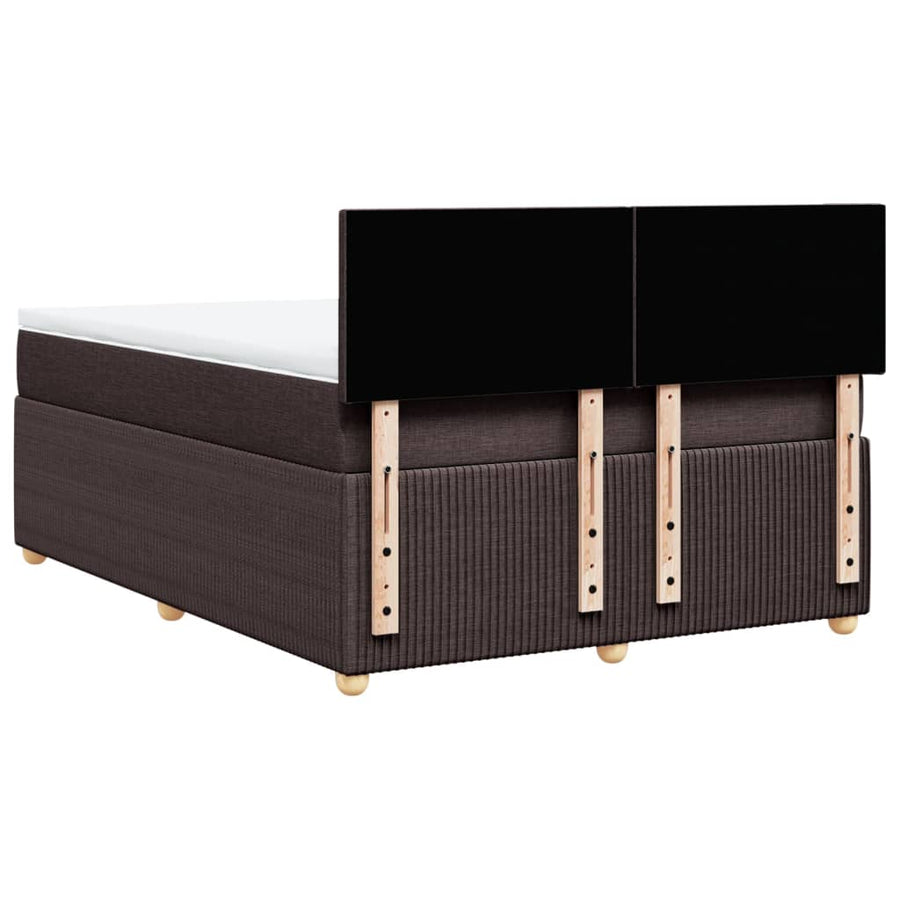 Boxspring met matras stof donkerbruin 140x190 cm