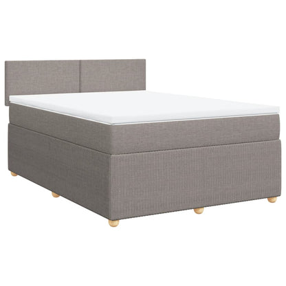 Boxspring met matras stof taupe 140x190 cm