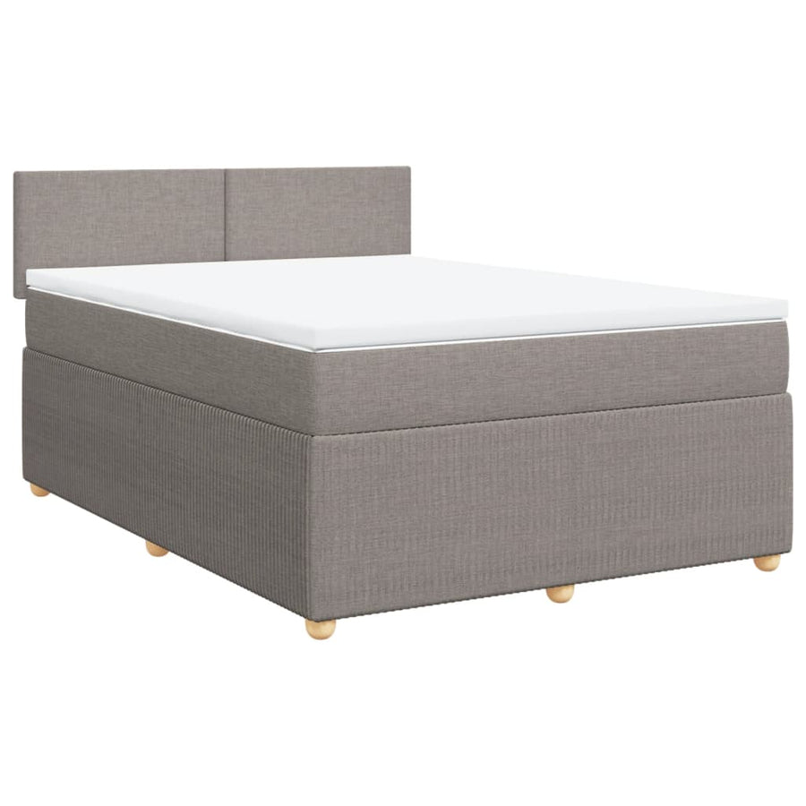 Boxspring met matras stof taupe 140x190 cm