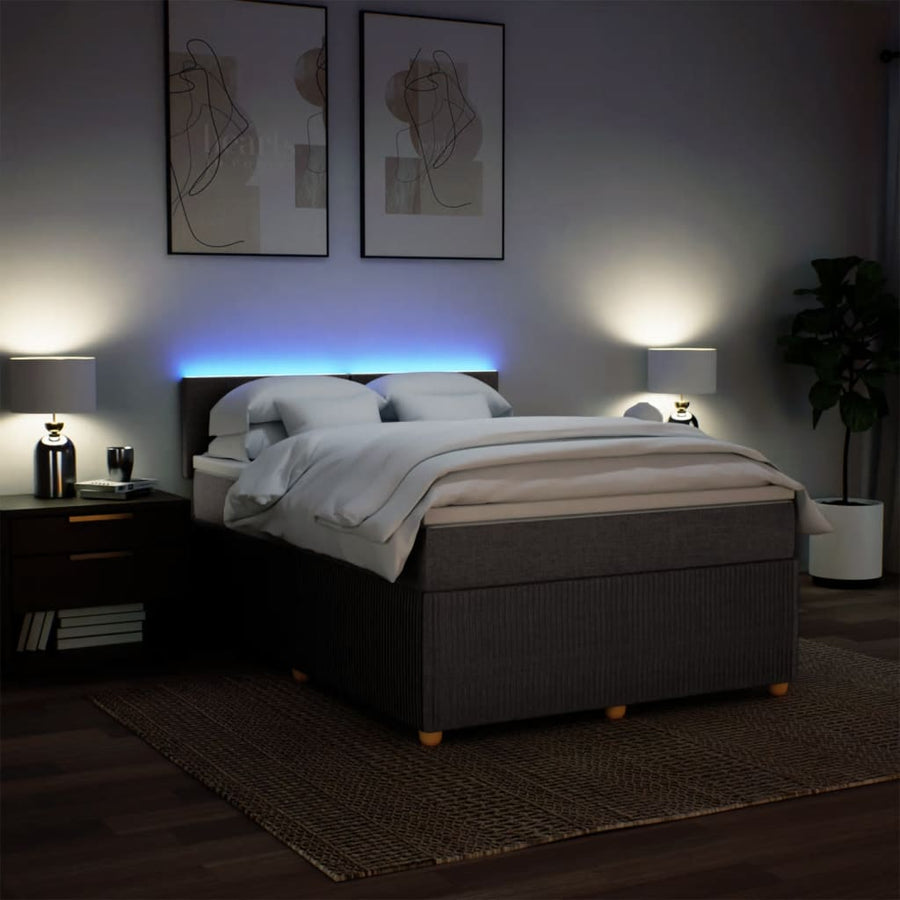 Boxspring met matras stof taupe 140x190 cm
