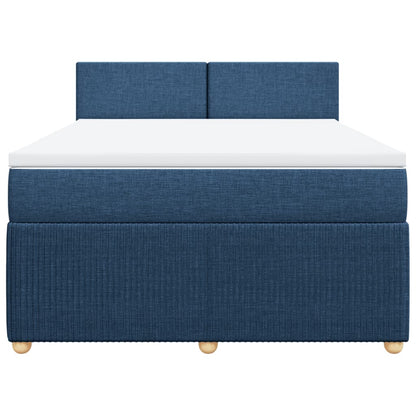 Boxspring met matras stof blauw 140x190 cm