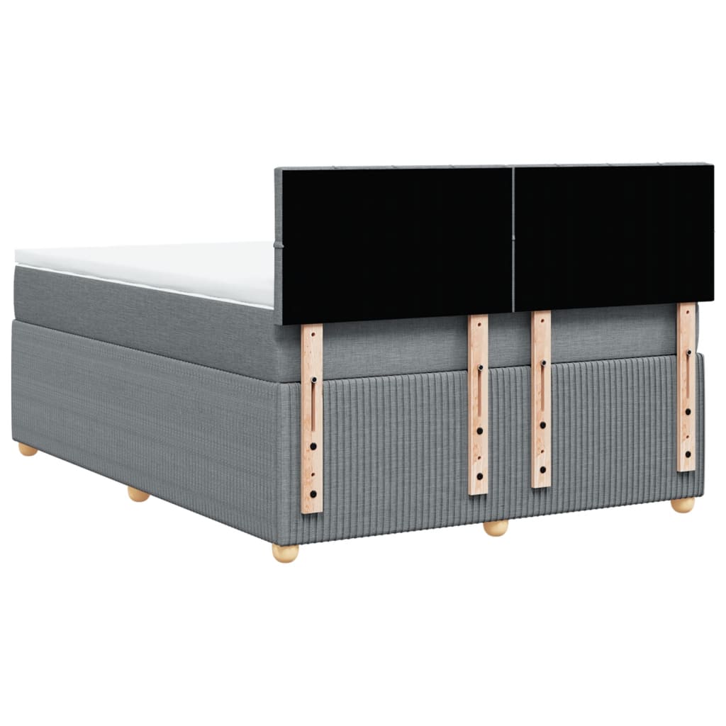 Boxspring met matras stof lichtgrijs 140x190 cm