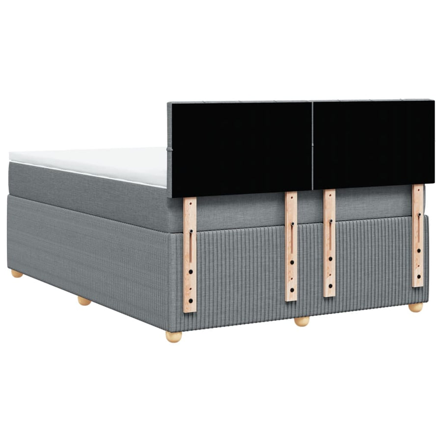 Boxspring met matras stof lichtgrijs 140x190 cm