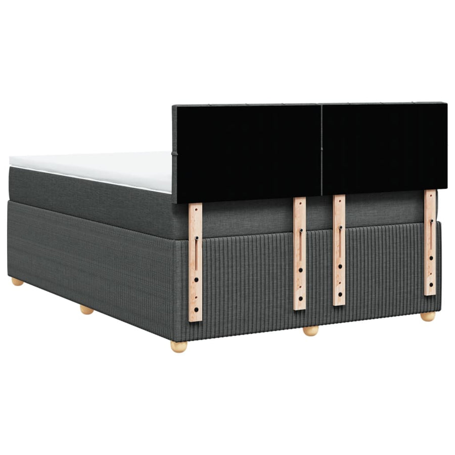 Boxspring met matras stof donkergrijs 140x190 cm