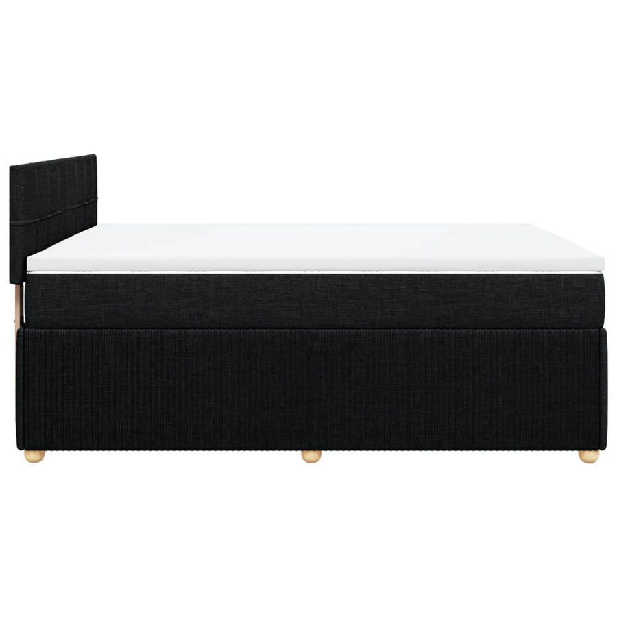 Boxspring met matras stof zwart 140x190 cm