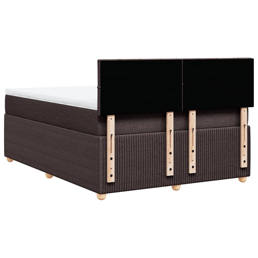 Boxspring met matras stof donkerbruin 140x190 cm