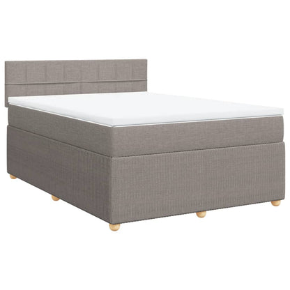 Boxspring met matras stof taupe 140x190 cm