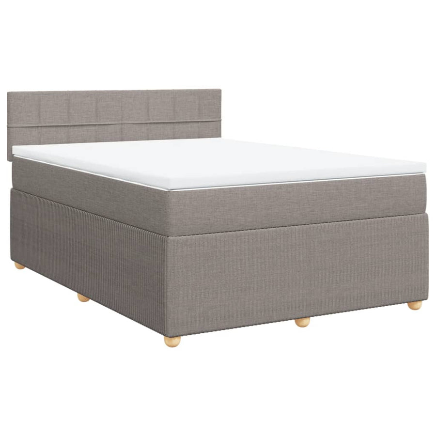 Boxspring met matras stof taupe 140x190 cm