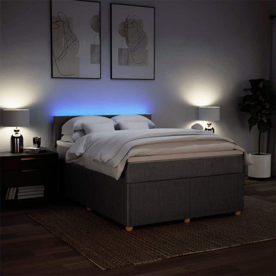 Boxspring met matras stof taupe 140x190 cm
