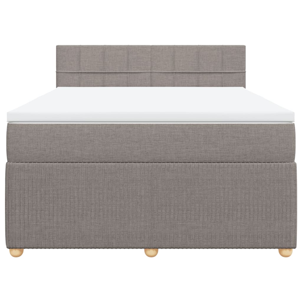 Boxspring met matras stof taupe 140x190 cm