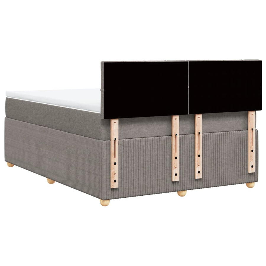 Boxspring met matras stof taupe 140x190 cm