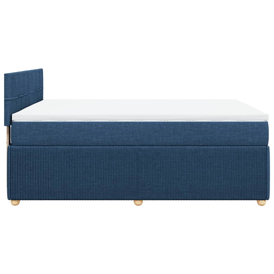 Boxspring met matras stof blauw 140x190 cm