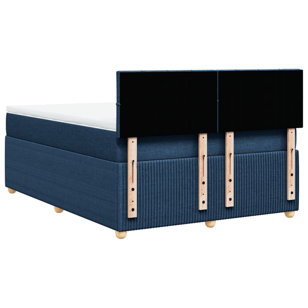 Boxspring met matras stof blauw 140x190 cm