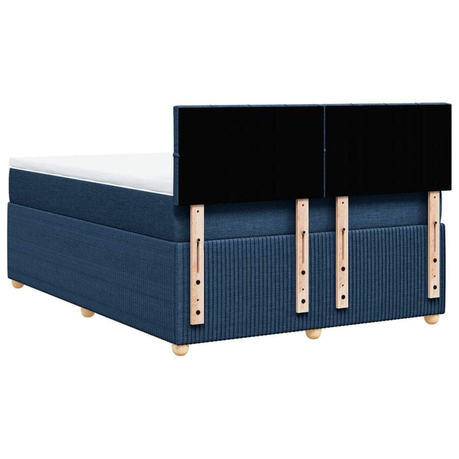 Boxspring met matras stof blauw 140x190 cm