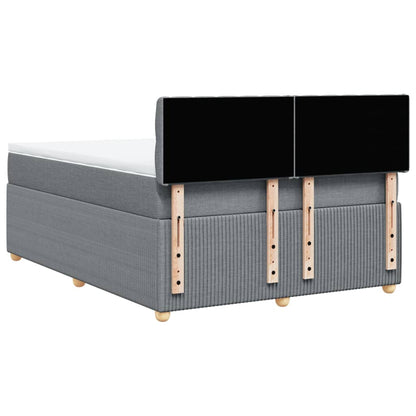 Boxspring met matras stof lichtgrijs 140x190 cm