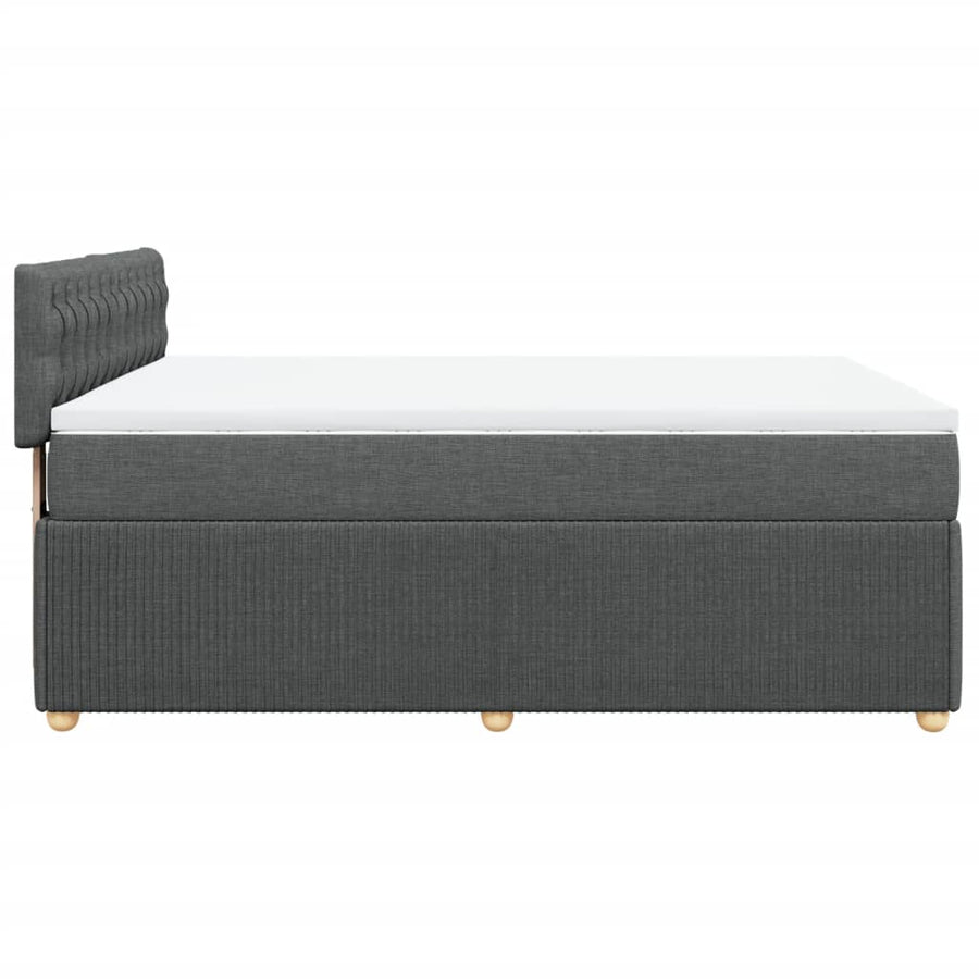 Boxspring met matras stof donkergrijs 140x190 cm