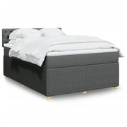 Boxspring met matras 140x190 cm donkergrijs