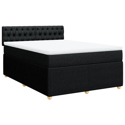 Boxspring met matras stof zwart 140x190 cm