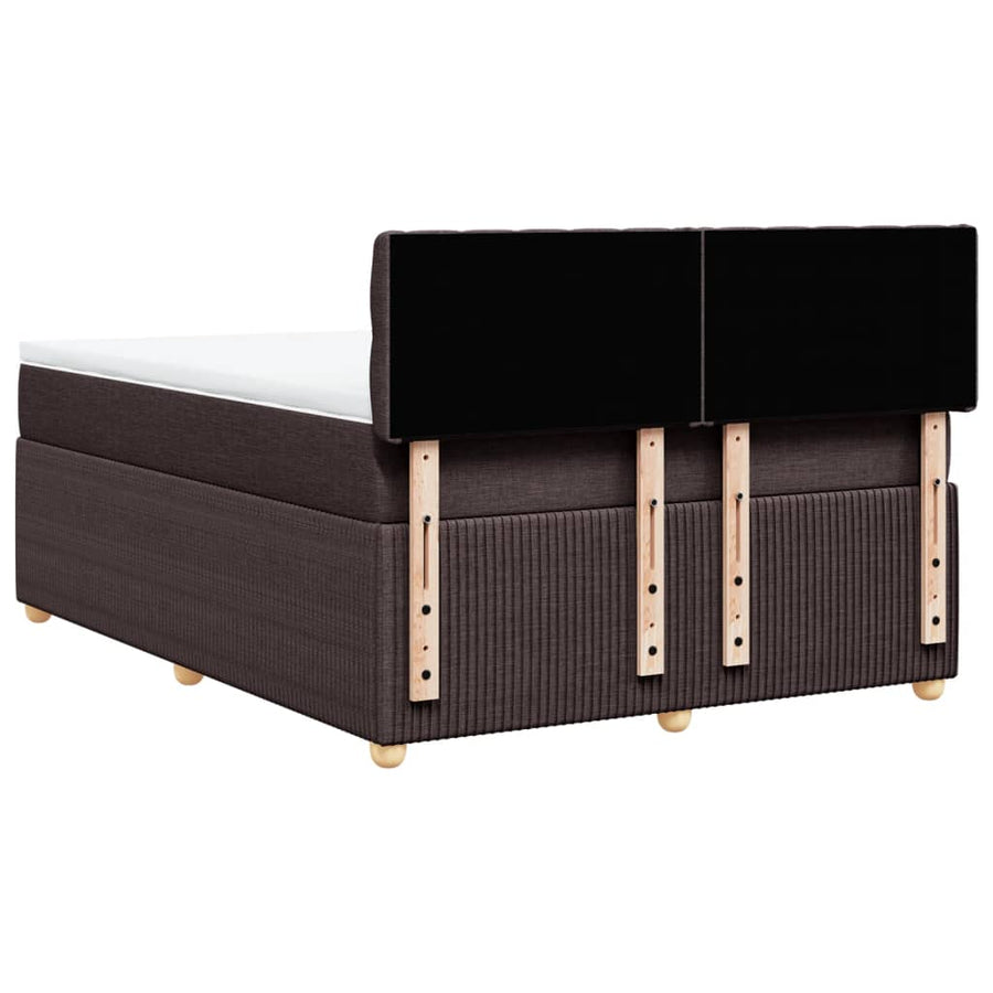 Boxspring met matras stof donkerbruin 140x190 cm
