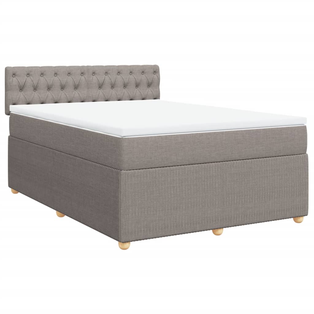 Boxspring met matras stof taupe 140x190 cm