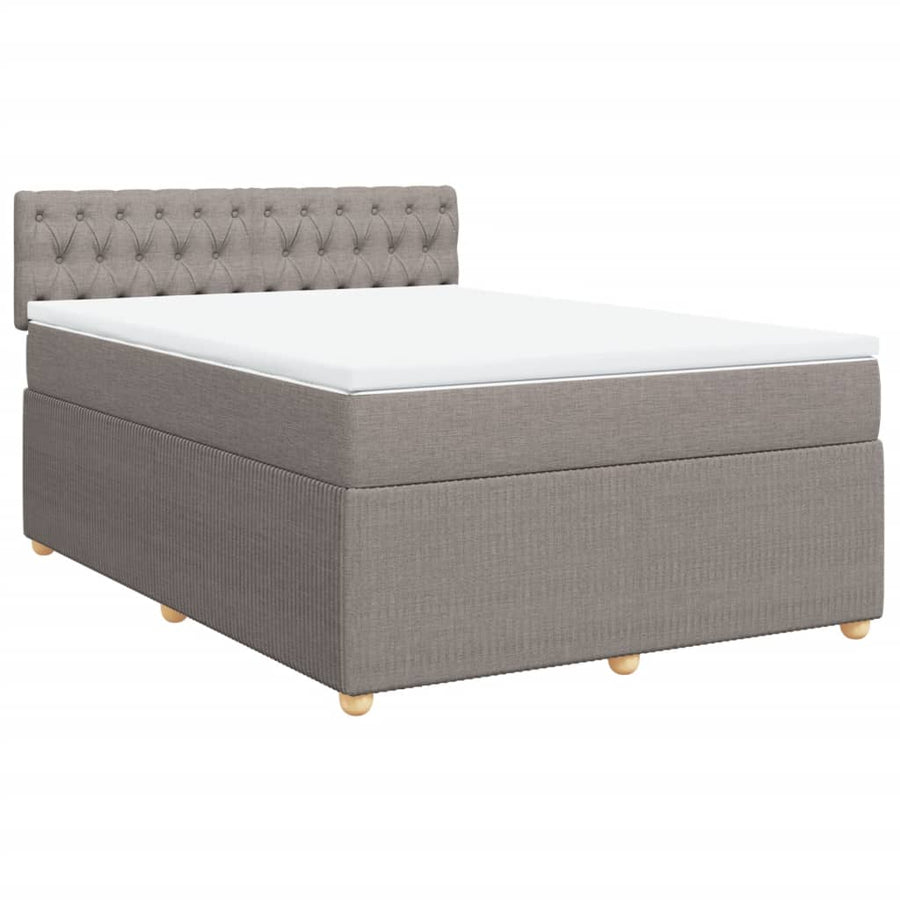 Boxspring met matras stof taupe 140x190 cm