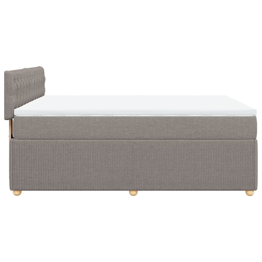Boxspring met matras stof taupe 140x190 cm