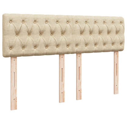 Boxspring met matras stof crèmekleurig 140x190 cm