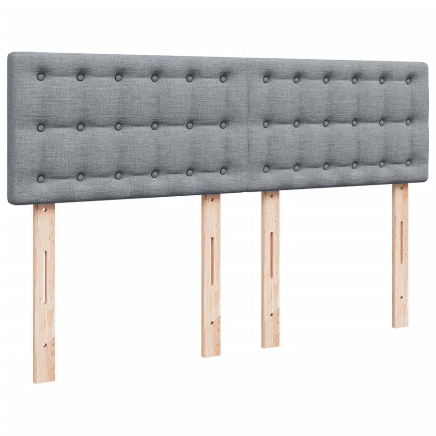 Boxspring met matras stof lichtgrijs 140x190 cm