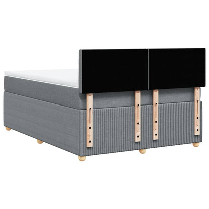 Boxspring met matras stof lichtgrijs 140x190 cm